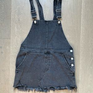 Free people overall skirt, grey denim